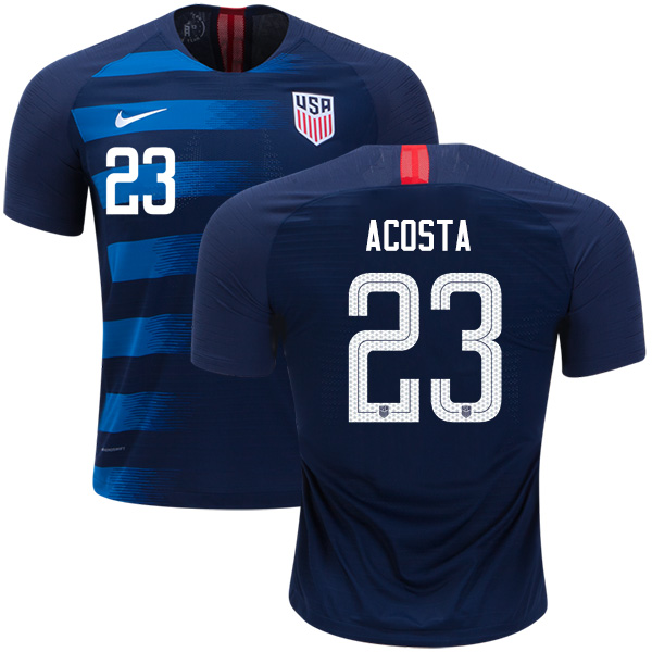 Women's USA #23 Acosta Away Soccer Country Jersey - Click Image to Close